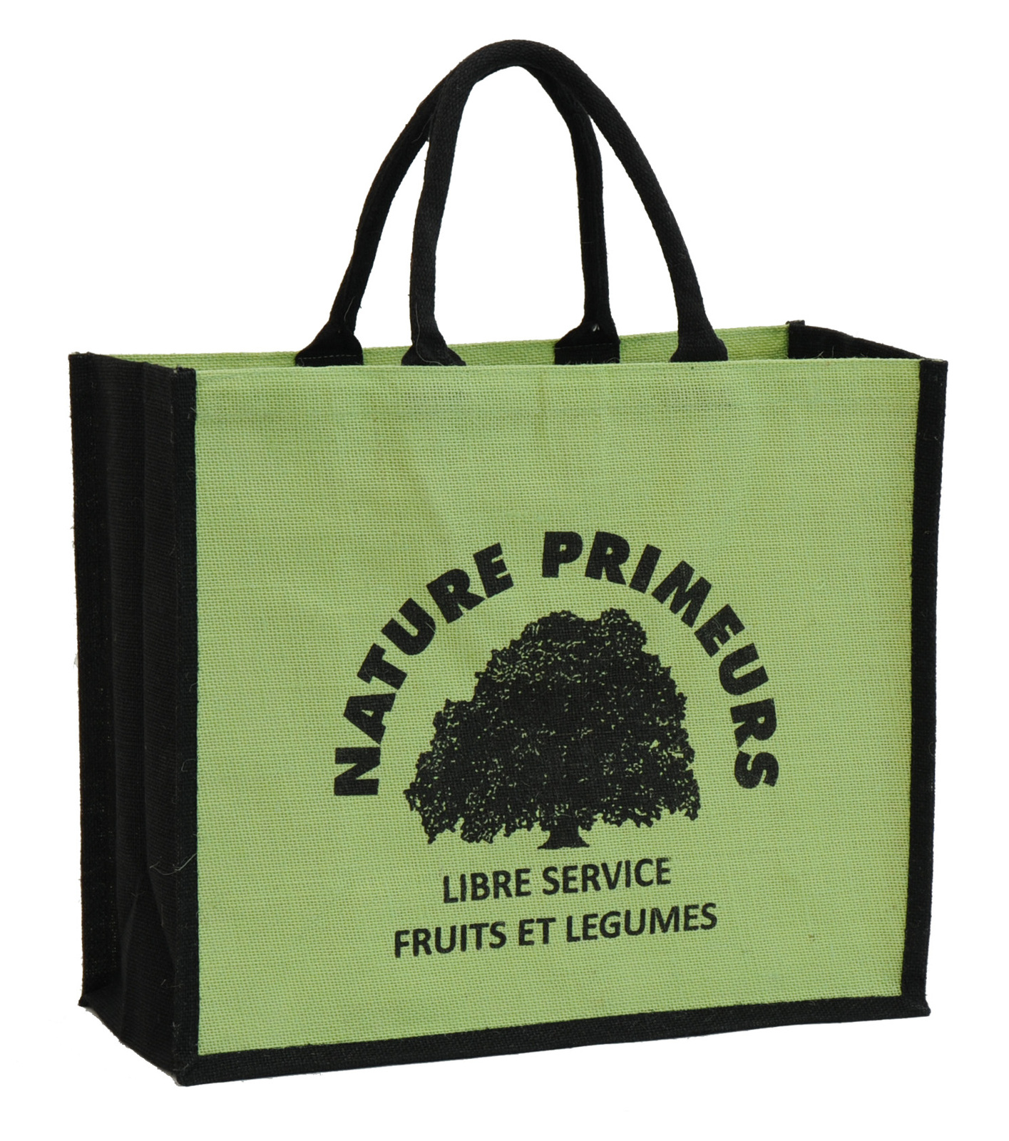 Cabas toile de jute et coton > sac cabas durable en toile de jute