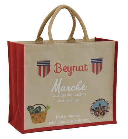 Sacs cabas jute Marché de Paysans - Référence SB 201 RT - Ecobag