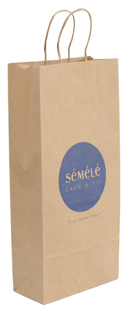 Vente de Bolsa de papel kraft para botella de 75cl.